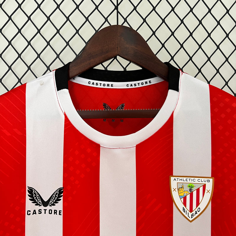 Camisa Atletic Bilbao Home 24/25 - Vermelha e Branca