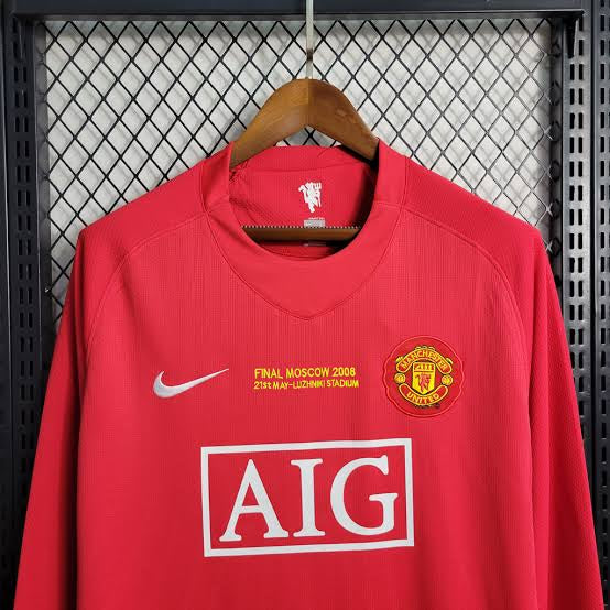 Camisa Retro Manchester United Final Champions League Manga Longa - 07/08