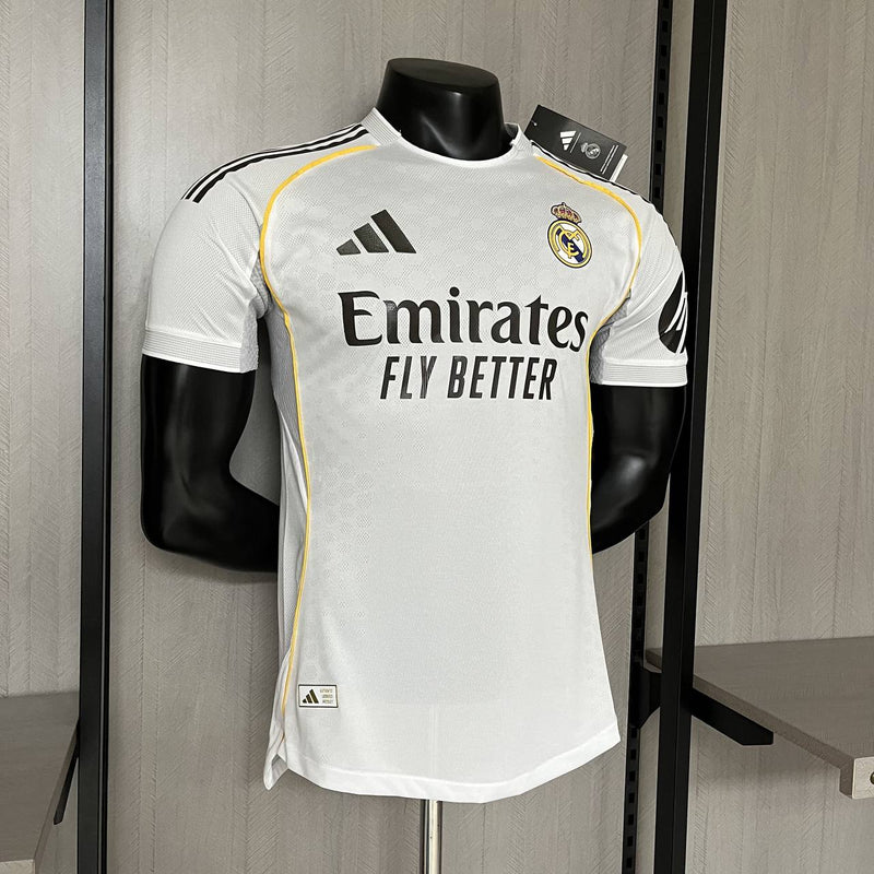 Camisa Real Madrid Home l 25/26 - Versão Jogador Masculino - Branca