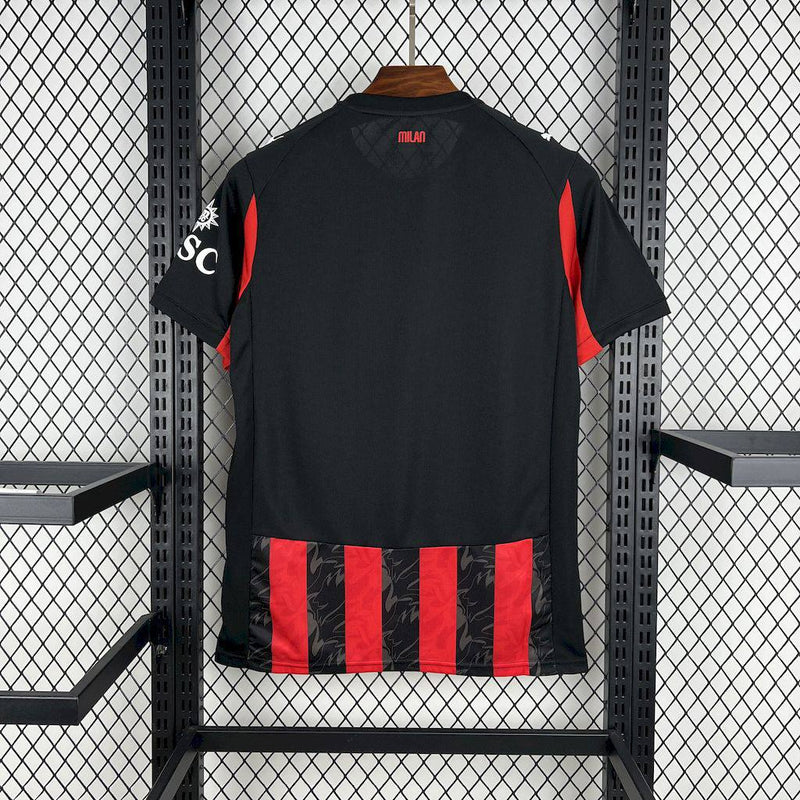Camisa Milan Home l 25/26 - Vermelha e Preta