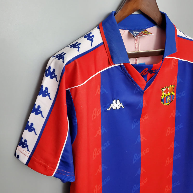 Camisa Barcelona Retrô 1992/1995 Azul e Grená - Kappa