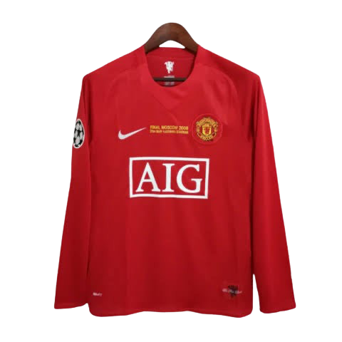 Camisa Retro Manchester United Final Champions League Manga Longa - 07/08