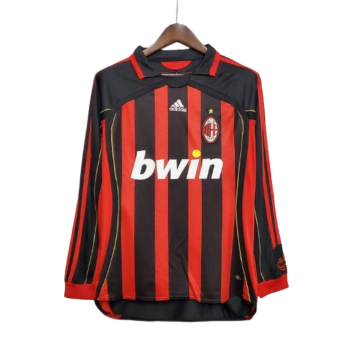 Camisa Manga Longa Milan 06/07 Adidas - Preto e Vermelho