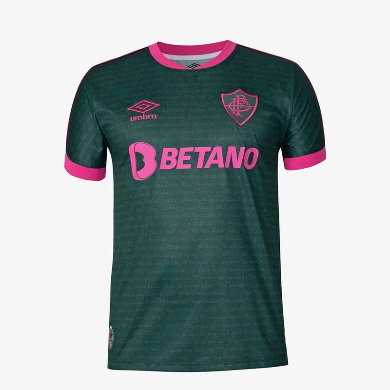 Camisa Fluminense III 23/24 Torcedor Masculina Verde e Rosa