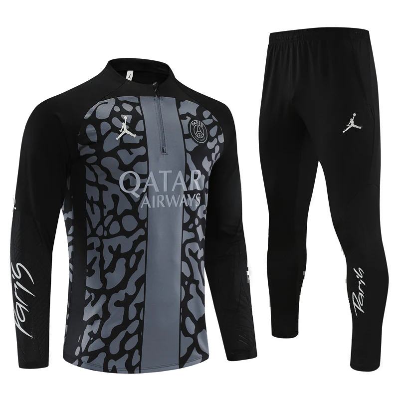 Conjunto PSG 23/24 Masculino Jordan- Preto E Cinza