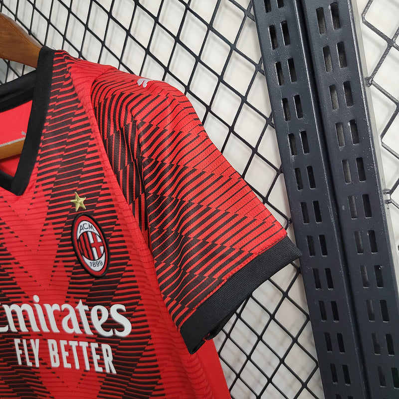 Kit Infantil AC Milan Home 23/24 - Vermelho I