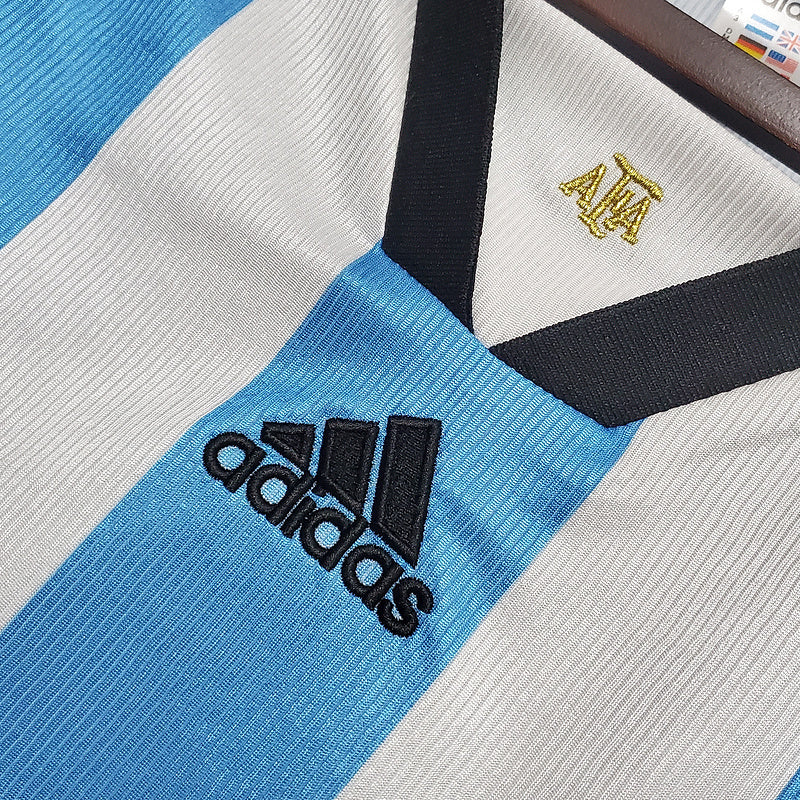 Camisa Seleção Argentina Retrô 1998 Azul e Branca - Adidas