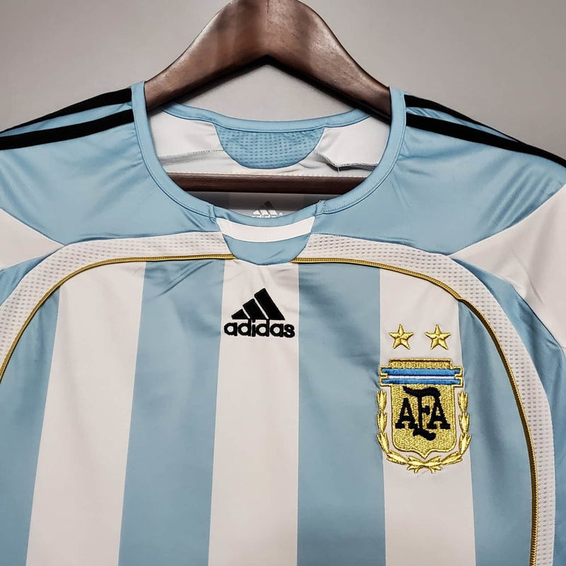 Camisa Seleção Argentina Retrô 2006 Azul e Branca- Adidas