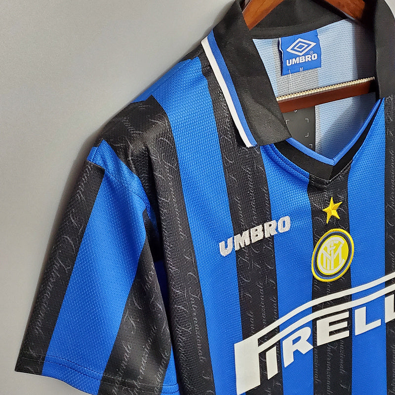 Camisa Inter de Milão Retrô 1997/1998 - Azul e Preta