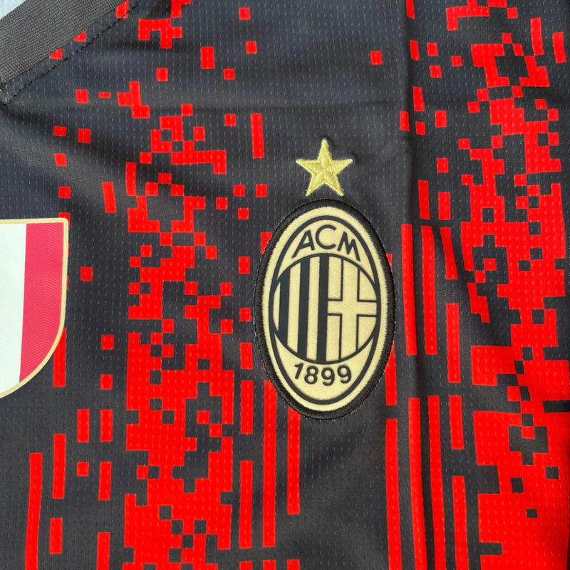 Camisa Milan 23/24 Home - Vermelha e Preta