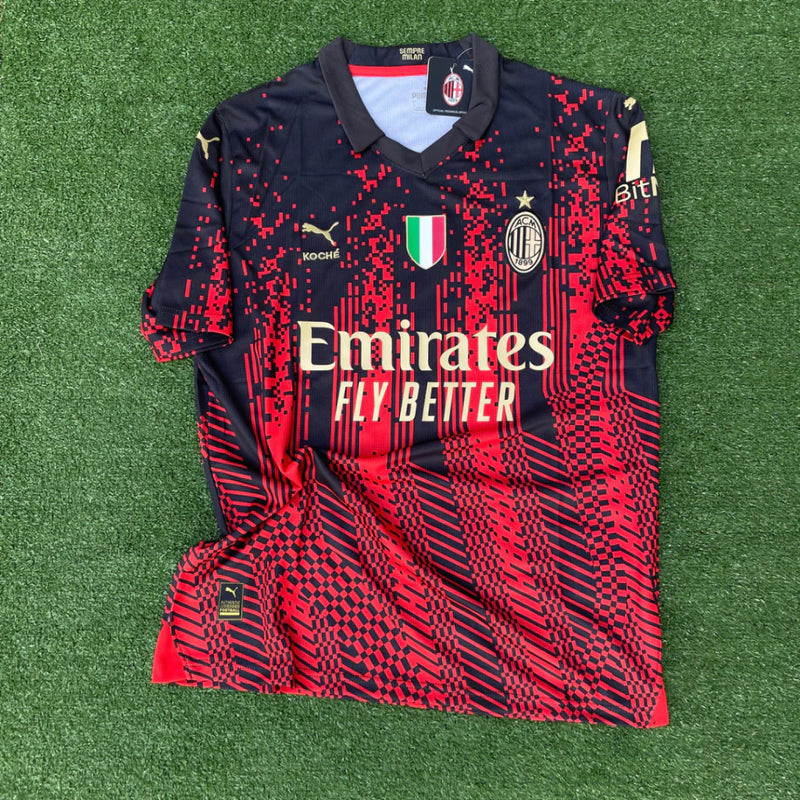 Camisa Milan 23/24 Home - Vermelha e Preta