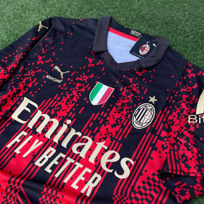 Camisa Milan 23/24 Home - Vermelha e Preta